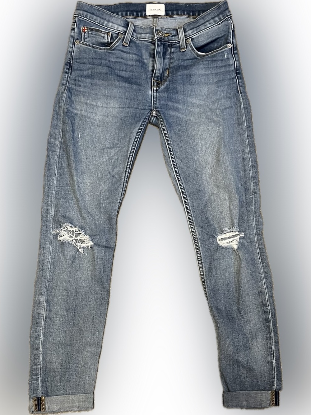 Hudson Harkin Crop Distressed Skinny Jeans size 25